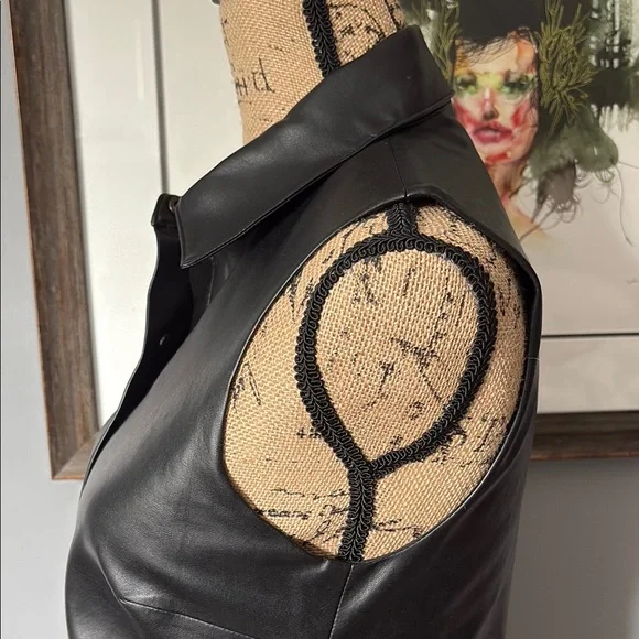 Bailey 44 Black collared Shirt Dress with snap buttons - Picture 10 of 13